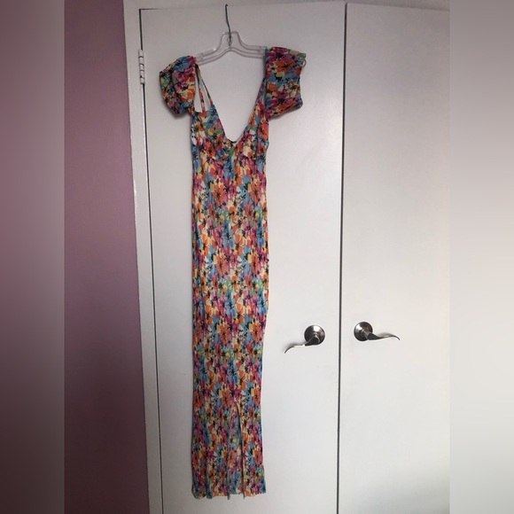 Floral Print Bardot Midaxi Dress - Picture 9 of 11